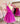 Vestido Tul Corte Hombro Magenta