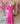 Vestido Largo Encaje Fucsia